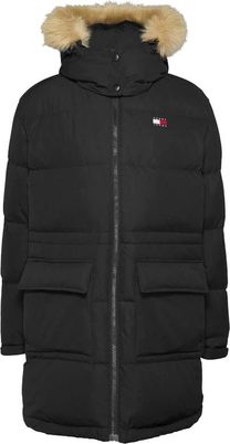 Tommy Jeans Midi Alaska Faux Fur Jacket Black - Duży XL