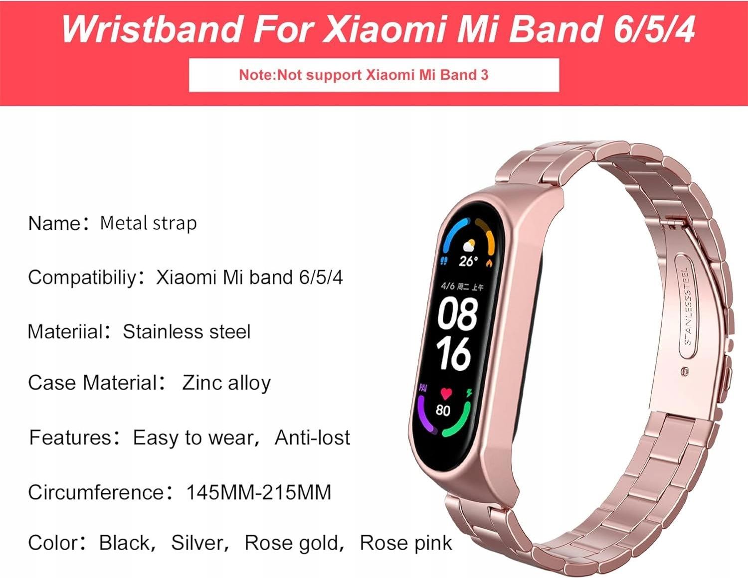 Stainless Steel Amazon Xiaomi Mi Band MIJOBS Cho Xiaomi Mi Band Mi