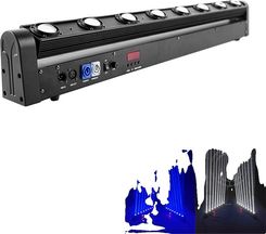 Oświetlenie sceniczne LED, 8x12W RGBW, sterowanie DMX512, czarny, wtyczka EU