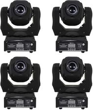reflektory z ruchomą głowicą 60W, sterowanie DMX, kąt wiązki 45 stopni, 4 reflektory LED 60W, wtyczka EU