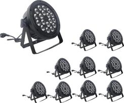 Oświetlenie sceniczne LED, sterowanie DMX512, 18x12W RGBW, 10 świateł
