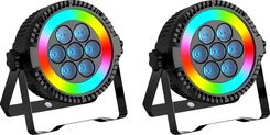 Oświetlenie sceniczne LED, wysoki strumień świetlny, wszechstronne tryby sterowania, ZQ01523-2szt, wtyczka EU