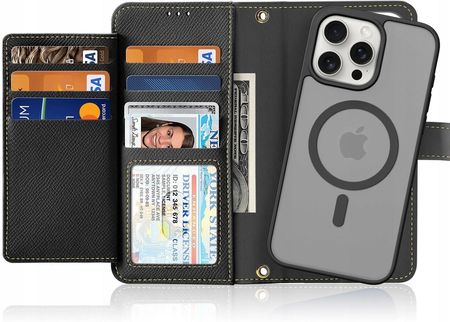 Dux Ducis Etui Skórzane Lawa Na Iphone 15 Pro Czarne - zdjęcie 6