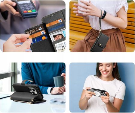 Dux Ducis Etui Skórzane Lawa Na Iphone 15 Pro Czarne - zdjęcie 4