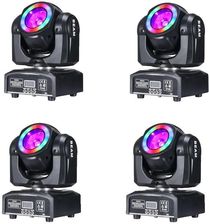Ruchome oświetlenie sceniczne LED, wiązka 60W, RGB 3w1 Halo, 4 światła 60W BEAM, wtyczka EU