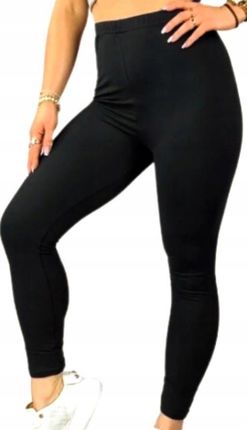 LEGGINSY BAMBUSOWE KLASYCZNE SPODNIE ELASTYCZNE 3/4XL CZARNE