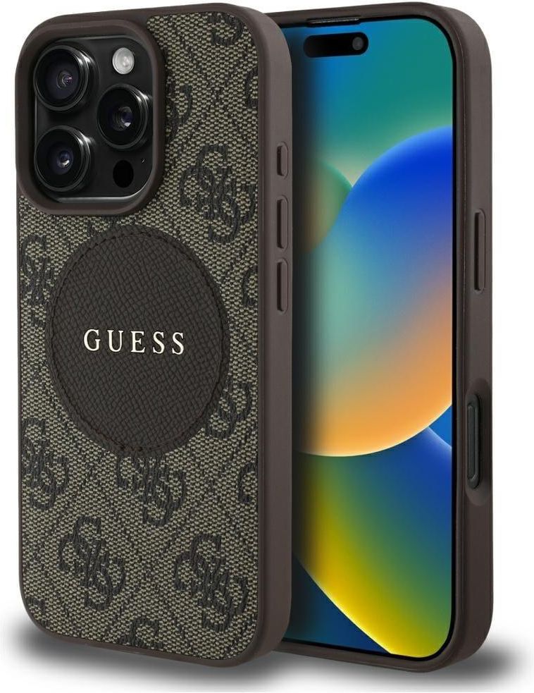 Setui Guess Etui 4G Circle Classic Logo Magsafe Do Iphone 16 Pro Max Brązowy ...