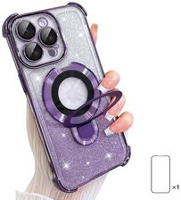 Aigomara Błyszczące Etui Ze Stojakiem Do Iphone 14 Pro Max Kompatybilne Z Magsafe Na Telefon Komórkowy Magnetycznym Metalowym Pierścieniem P