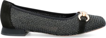 Plecione baleriny damskie - CAPRICE 9-22503-42 CZARNE