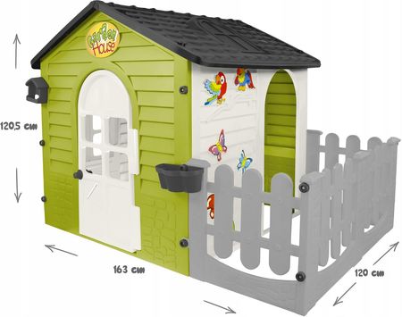Mochtoys Domek Ogrodowy Z Płotkiem Zjeżdżalnia Piaskownica X2 Zestaw 3W1 Plac Zabaw - zdjęcie 6