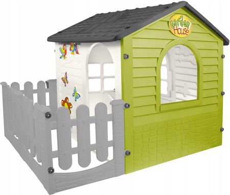 Mochtoys Domek Ogrodowy Z Płotkiem Zjeżdżalnia Piaskownica X2 Zestaw 3W1 Plac Zabaw - zdjęcie 4