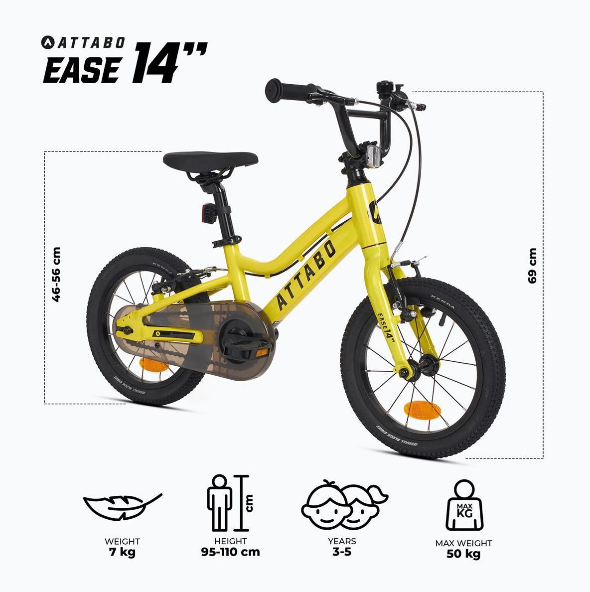 фото Дитячий двоколісний велосипед Attabo Ease 14 Yellow
