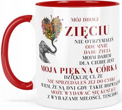 Klik&Lab Kubek Czerwony Dla Zięcia Z Zabawnym Napisem Nadrukiem Prezent 330 ml
