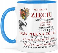 Klik&Lab Kubek Dla Zięcia Niebieski Od Teściowej Z Zabawnym Nadrukiem Słoń 330 ml