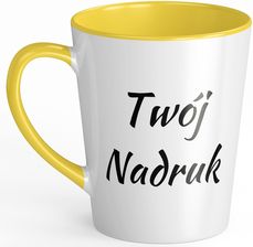 Klik&Lab Foto Kubek Latte Żółty Z Dowolnym Nadrukiem Prezent Personalizowany Napisem 330 ml