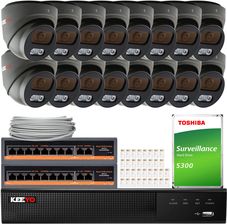 Keeyo Zestaw Do Monitoringu 16X Lv-V-Ip5M25Df-Dl-G 5Mpx, Hybrydowe Doświetlenie Ir/Led (ZM34767)