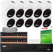 Keeyo Zestaw Do Monitoringu Ip 10X Lv-V-Ip4M25Df-B 4Mpx, Poe, Ir 25M, Audio, Ai (ZM34723)