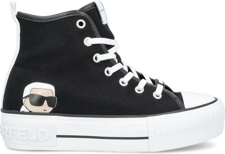 Trampki damskie za kostkę - KARL LAGERFELD KAMPUS MAX KL60450N CZARNE