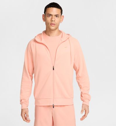 Męska funkcjonalna bluza z kapturem, zamkiem na całej długości i ochroną przed promieniowaniem UV Dri-FIT Nike Primary Fleece - Pomarańczowy