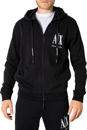 Armani Exchange czarna bluza z kapturem z zamkiem i logo - Xxl