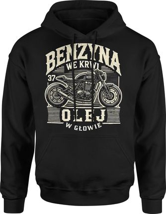 Benzyna we krwi olej w głowie Męska bluza z kapturem (XL, Czerwony) - zdjęcie 2