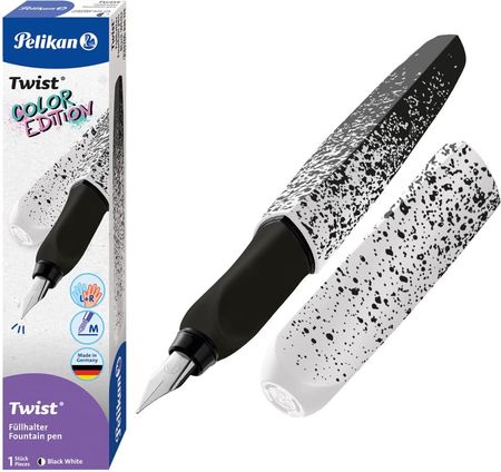 Pióro wieczne Pelikan Twist Color Edition dla osób prawo i leworęcznych – czarno/białe