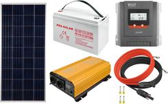 Zdjęcie Off-gridowy zestaw solarny 2000W: panel 180W + regulator solarny MPPT 20A + DEEP 110AH + przewody do połączenia + przetwornica Sinus 2000W (działka, k - Żory