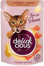 Ideapet Delickcious Paski Z Łososiem I Serem W Zupie Krem Karma Dla Kotów 85G