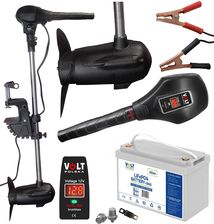 Zestaw: zaburtowy silnik elektryczny Volt Polska Turbo T-80 + akumulator LiFePO4 12V 100Ah (150A) (ponton, łódka, łódź, maximizer, płynna regulacja)