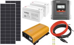 Off-gridowy zestaw solarny 2000W: panel 220W + regulator solarny MPPT 20A + DEEP 110AH + przewody do połączenia + przetwornica Sinus 2000W (działka, k