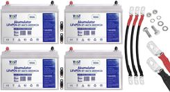4 x akumulator Volt LiFePO4 12,8V 100 Ah (150A) BlueTooth, BMS, mata grzewcza + 3 x przewód do łączenia 3SPZC21726 12V/24V/48V magazyn energii
