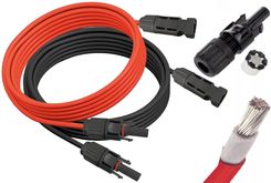 Zdjęcie Zestaw kabli/przewodów solarnych 2 x 15m 4mm2 (MC4–MC4) – fotowoltaika - Zabrze