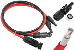 Zdjęcie Zestaw kabli/przewodów solarnych 2 x 2m 4mm2 (MC4–MC4) fotowoltaika - Radlin