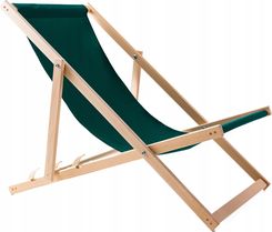 Wood Ok Leżak Plażowy Ogrodowy Drewniany Składany Woodok Zielona Tkanina 1809900483