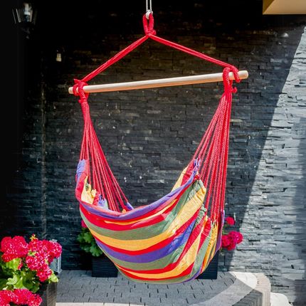 Hamak Krzesło Brazylijskie Huśtawka Boho Fotel Wiszący Ogrodowy Z Drążkiem 1808965573 - zdjęcie 3