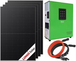Off-gridowy zestaw solarny do grzałek i bojlerów: przetwornica 230V GREEN BOOST MPPT-3000T TERMINAL + 4x panel fotowoltaiczny Longi Solar 430W 33V