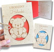 Drewniana Kartka Na Pierwsze Urodziny Roczek Pamiątka Na 2 3 4 5 Lat Imię