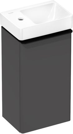 HANSGROHE Xelu Q Zestaw mała umywalka wisząca z półką po lewej stronie z szafką z drzwiami lewymi 34 x 24,5cm,  szary diament matowy 54363670