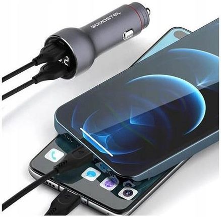Somostel Aluminiowa 2X Usb 5A 30W Qc 3.0 Lcd I Kabel Lightning - zdjęcie 5