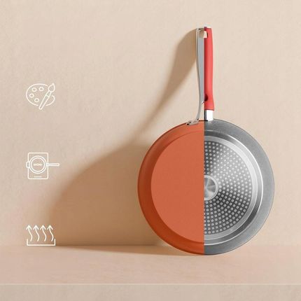 Ceramiczny zestaw garnków i patelni CIARRA CBCWSO7 4 elementy pomarańczowy - zdjęcie 4