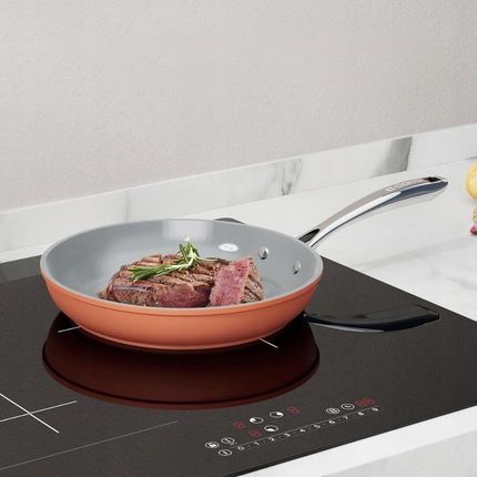 Ceramiczny zestaw garnków i patelni CIARRA CBCWSO7 4 elementy pomarańczowy - zdjęcie 2