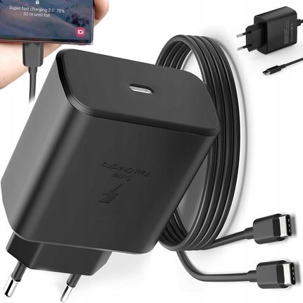 Tx1 Do Telefonu Samsung Kostka Pd Typ C 45W Kabel Usb-C 1M