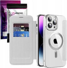 Phoneo Etui Flip Z Klapką Rfid Do Magsafe Iphone 11 Pro Max Srebrne