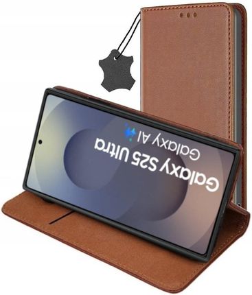 Cosmotel Etui 100 Skóra Naturalna Do Samsung Galaxy S25 Ultra Szkło 3D Czytnik - zdjęcie 2