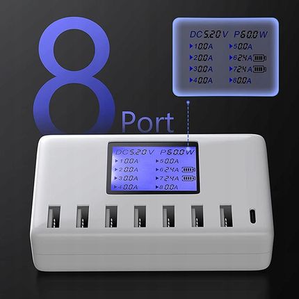 Bedee 8X Usb Zasilacz 60W Lcd - zdjęcie 5