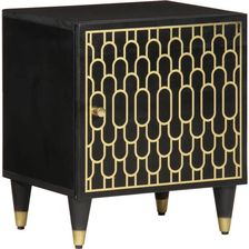 Zakito Home Szafka nocna retro z drewna mango 40x33x46cm czarny (ZH358316)