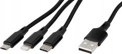 Anslut Przewód Ładujący 3 W 1 Usb C/Micro/Lightning 1 M