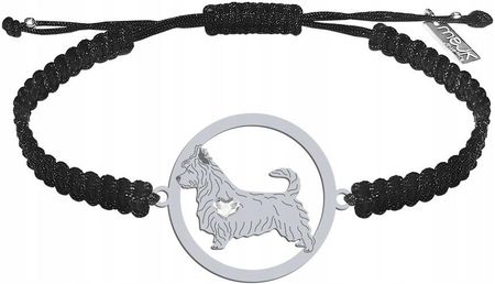Mejk Jewellery Bransoletka Srebrna z Terier Australijski 925 Kobieta Makrama GRAWER GRATIS - zdjęcie 5