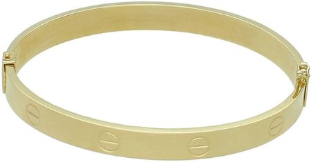 Sztywna złota bransoletka 'gładki połysk złota' Gwóźdź ala Cartier 6mm