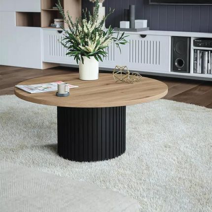 Blat laminowany dąb sonoma okrągły fi 90 cm do biurka, stołu, stolika - zdjęcie 4